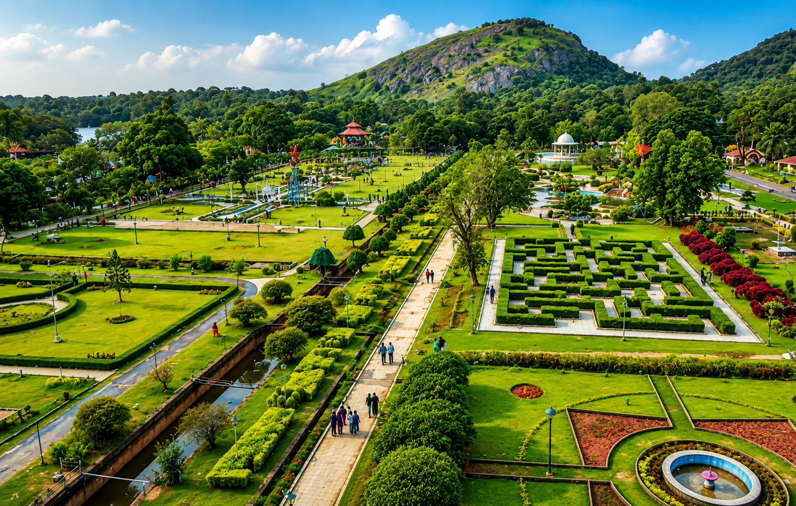 Arial view of the Fort of Tipu Sultan, also known as Palakkad Fort, is in the heart of Palakkad , Kerala near Mango Village Resort.
